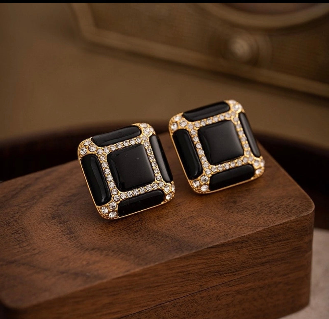 Asymmetrical Round Square Earrings Ear Studs
