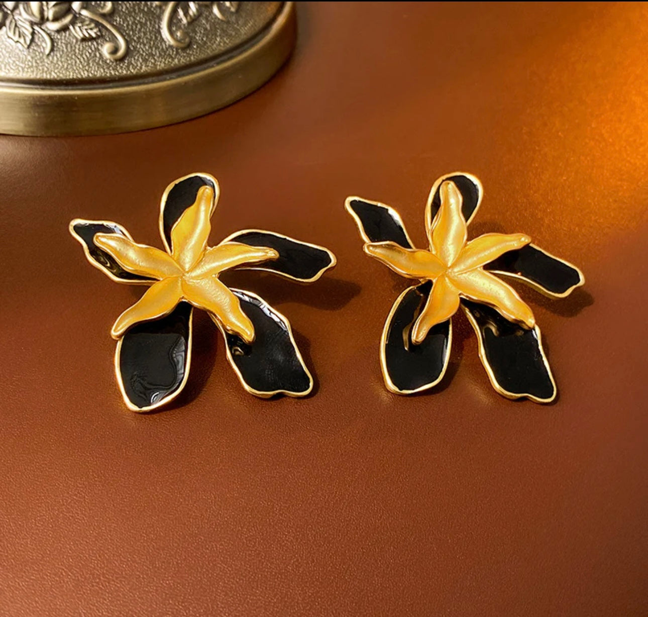 Midnight Petal Earrings