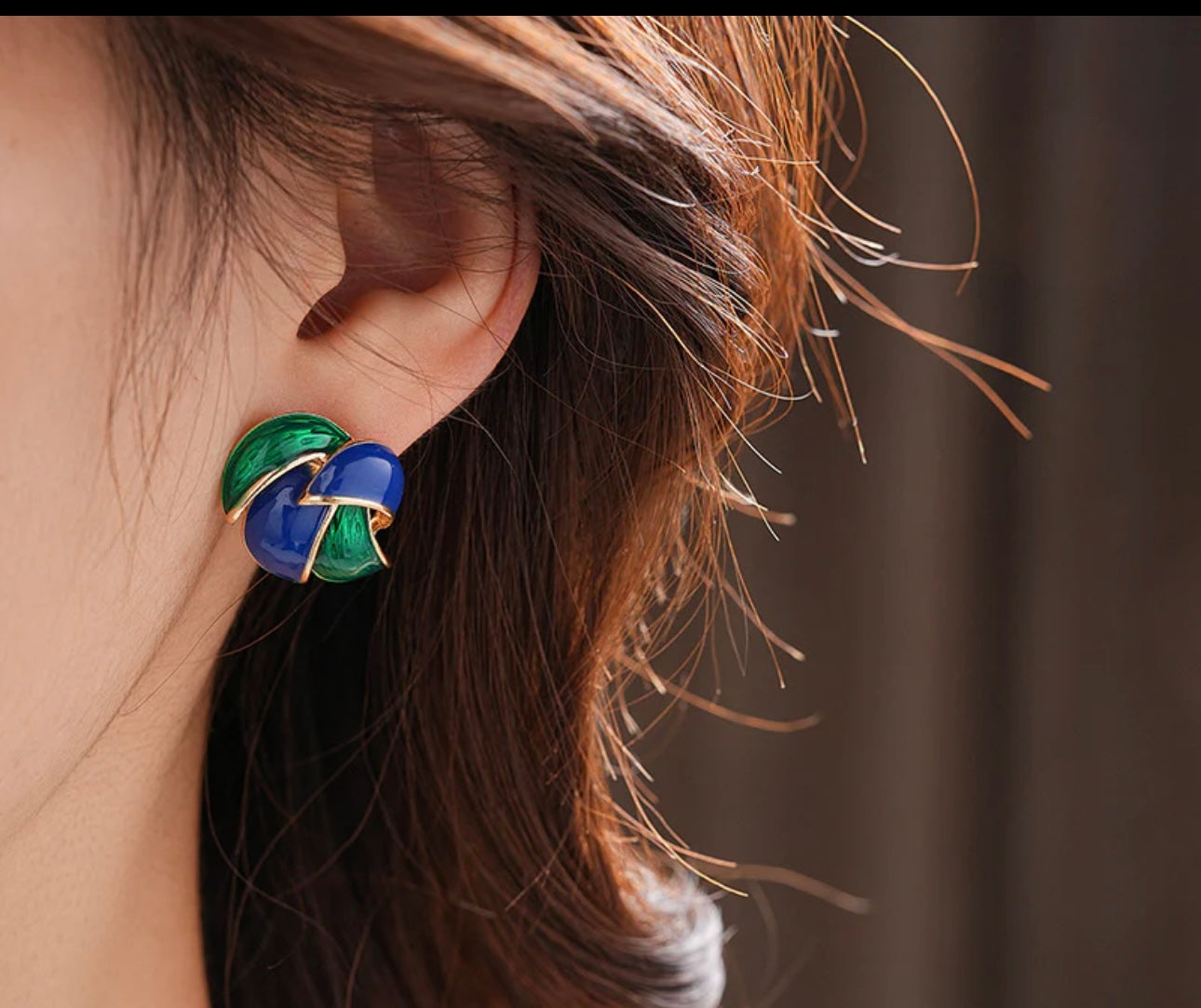 Luxurious Round Geometric Alloy Oil Dripping Earrings
