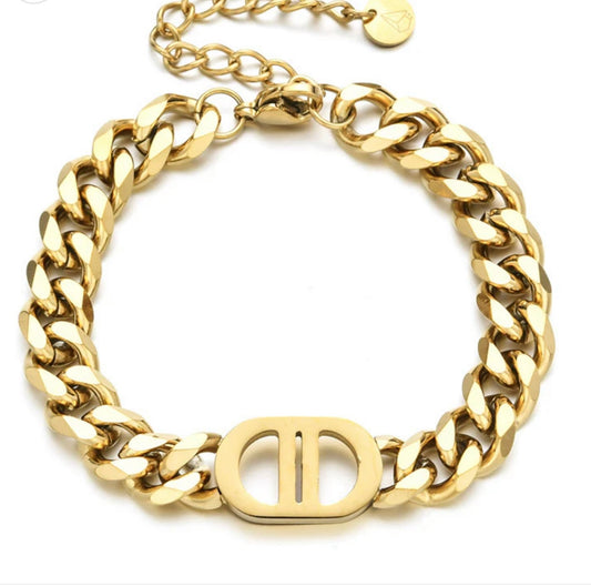 DOUBLE D CUBAN CHAIN BRACELET