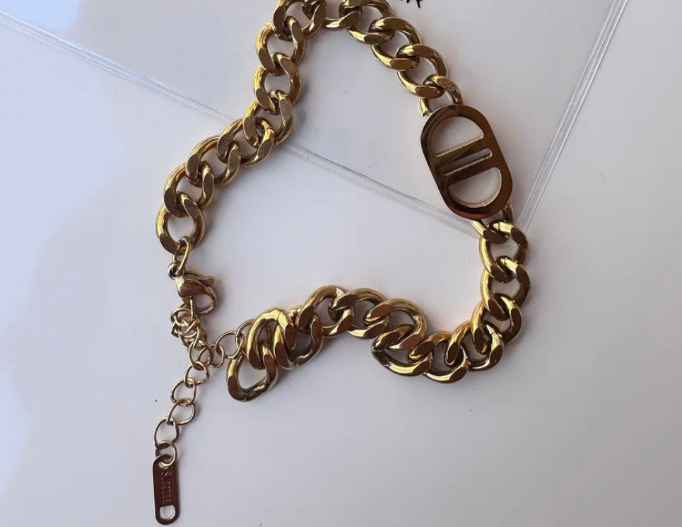 DOUBLE D CUBAN CHAIN BRACELET