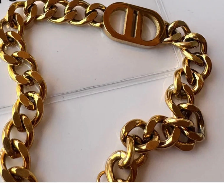 DOUBLE D CUBAN CHAIN BRACELET