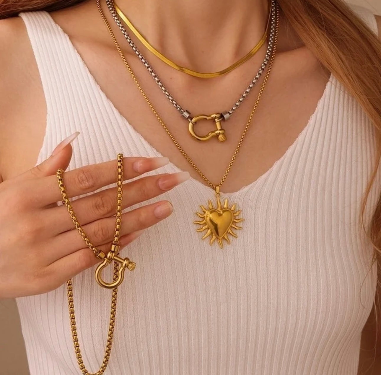 Horseshoes Mixed Metals Necklace
