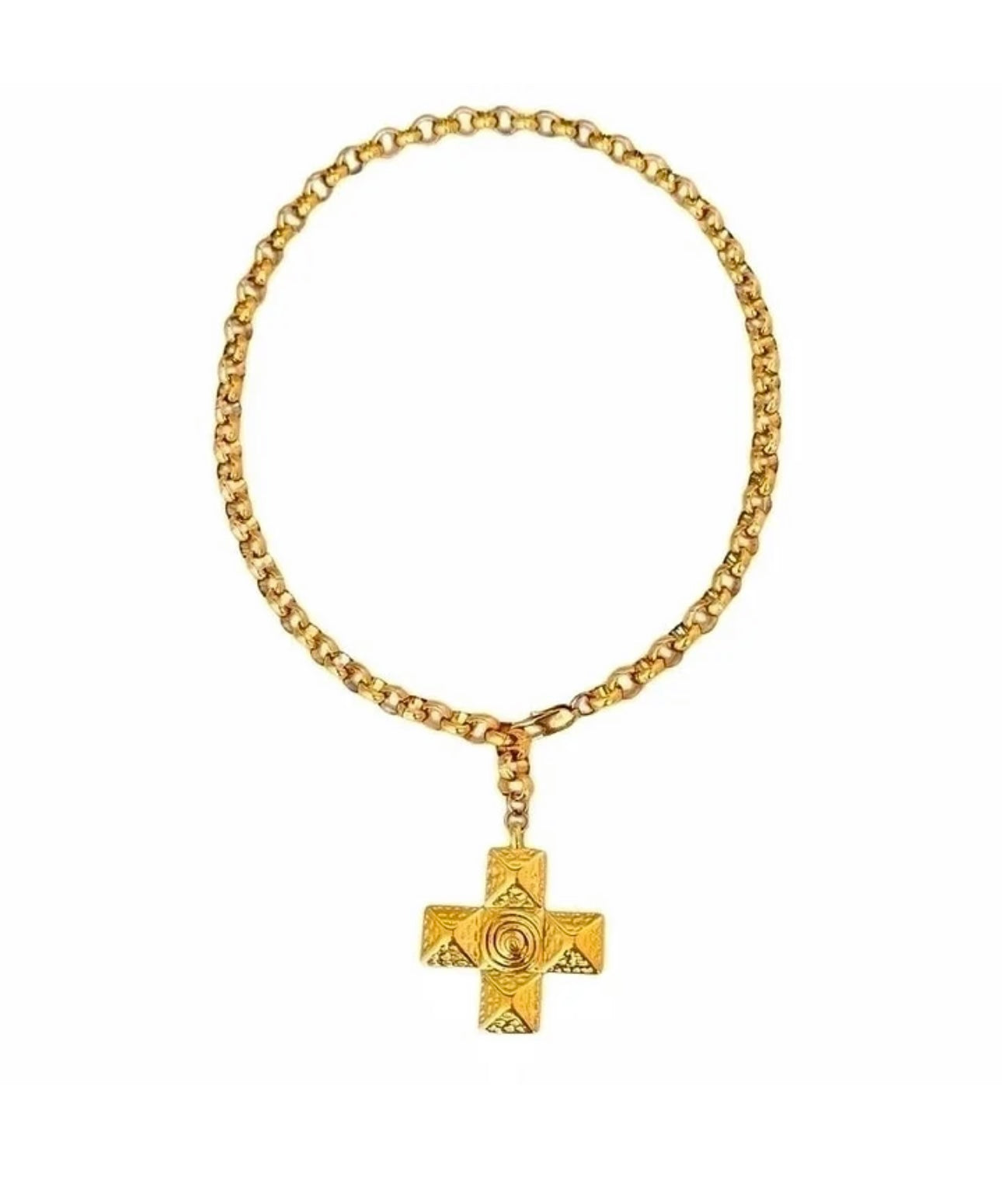 GOLDEN MAJESTY CROSS NECKLACE