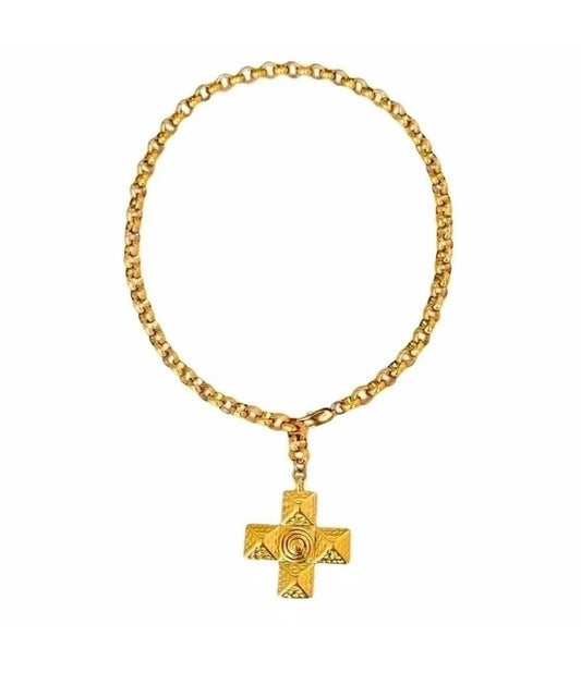 GOLDEN MAJESTY CROSS NECKLACE
