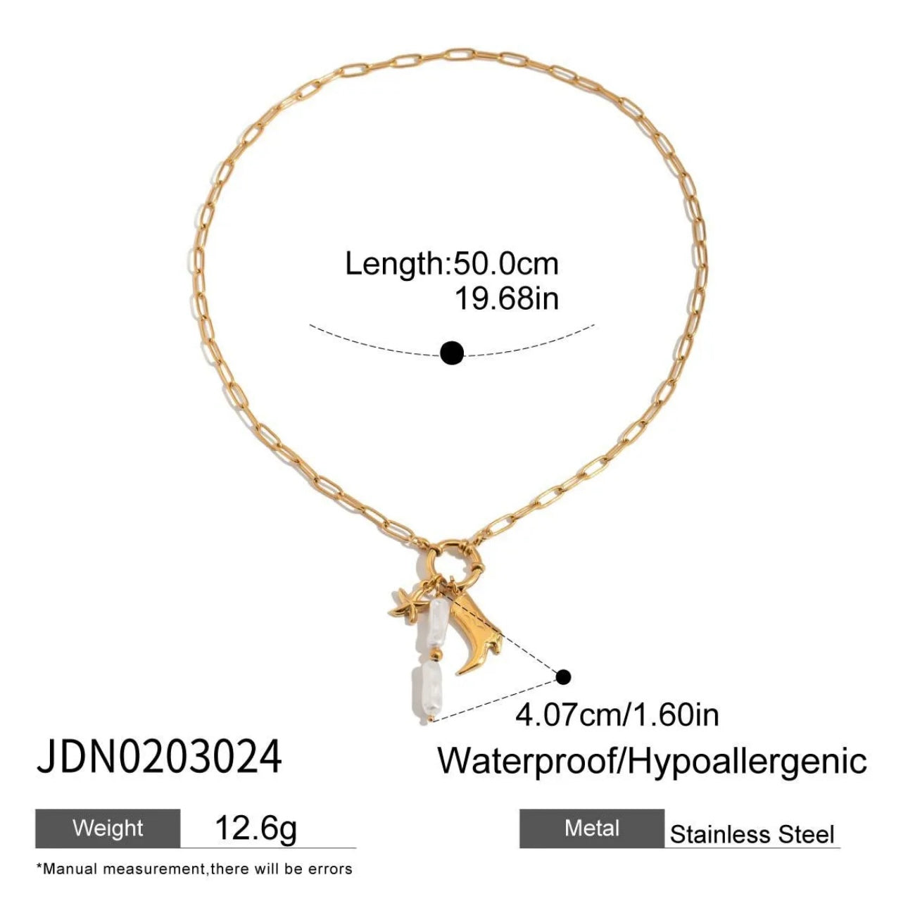 MEDITERRANEAN GOLDEN STARFISH NECKLACE