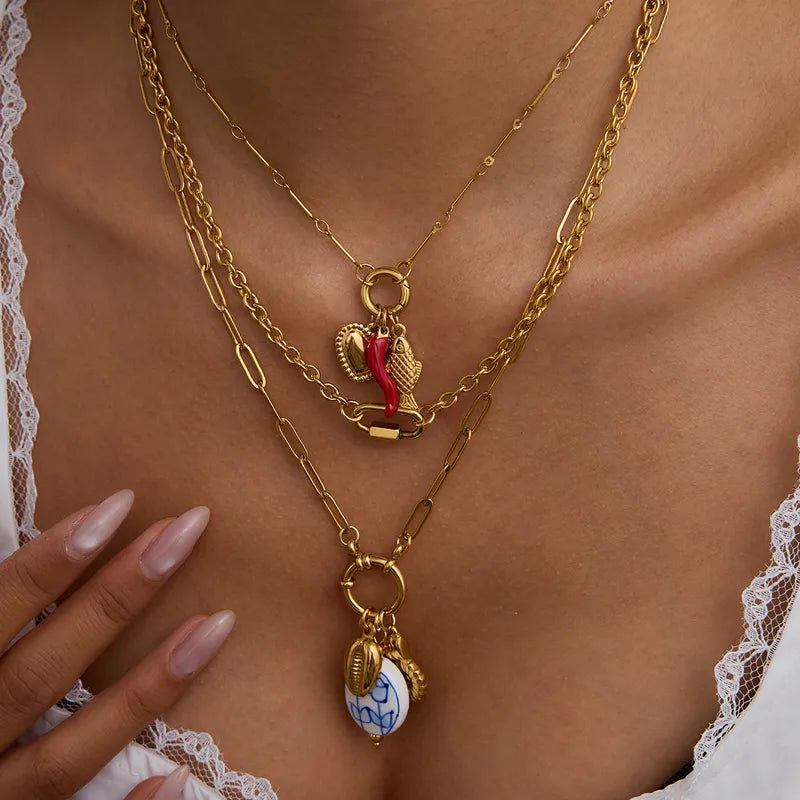 MEDITERRANEAN AMULET NECKLACE SET