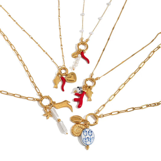 MEDITERRANEAN AMULET NECKLACE SET