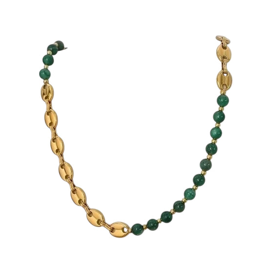 GOLDEN EMERALD GLOW NECKLACE